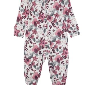 Huggies Newborn Baby Girls Babywear Organic Sleep & Play 2-Way Zip Floral